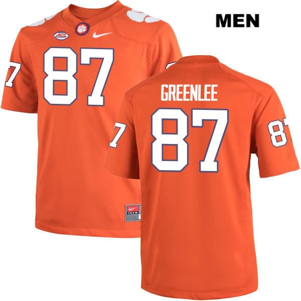 Men's Clemson Tigers #87 D.J. Greenlee Stitched Orange Authentic Nike NCAA College Football Jersey SBK3746RU